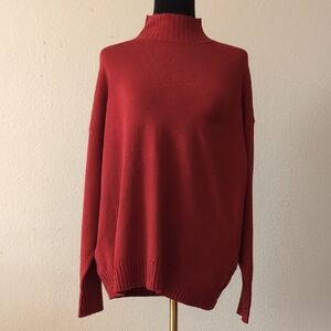Women's Red Turtleneck Sweater